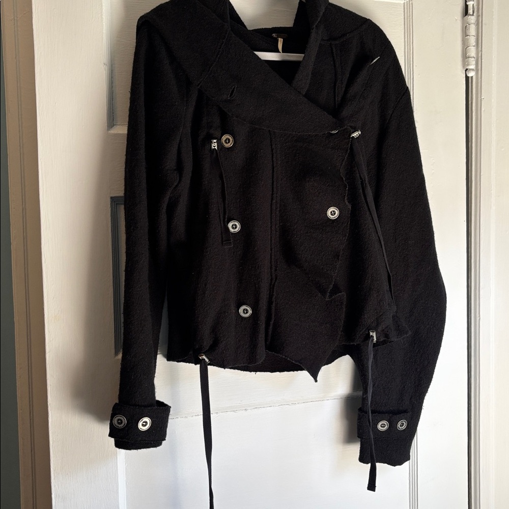 Free People Black Wool Jacket large